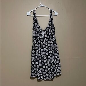 Fire Los Angeles Black Dress with White Daisy Pattern